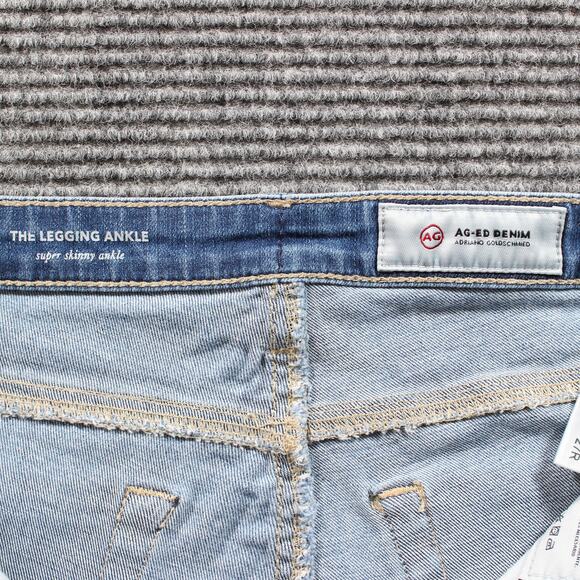 AG Adriano Goldschmied Jeans Womens 27x28 Blue The Legging Ankle Super Skinny - Picture 3 of 9